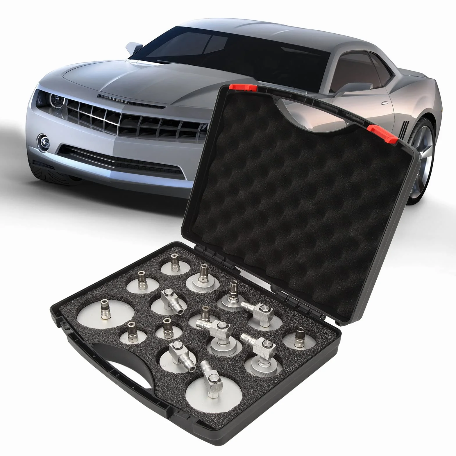 Juego de adaptadores de cilindro maestro, 15 adaptadores portátiles de purga de líquido de frenos para automóviles