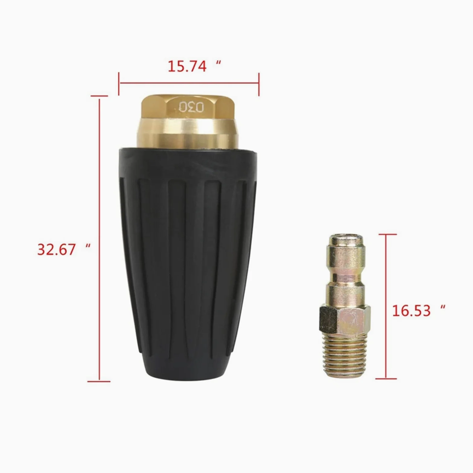XENITE Boquilla de inyección de Combustible 2X Boquilla De Turbo De Lavadora De Presión Universal para Accesorios De Salida De Alta Presión Rotario 3.0 Orificio 1/4 Pulgadas 3000 PSI