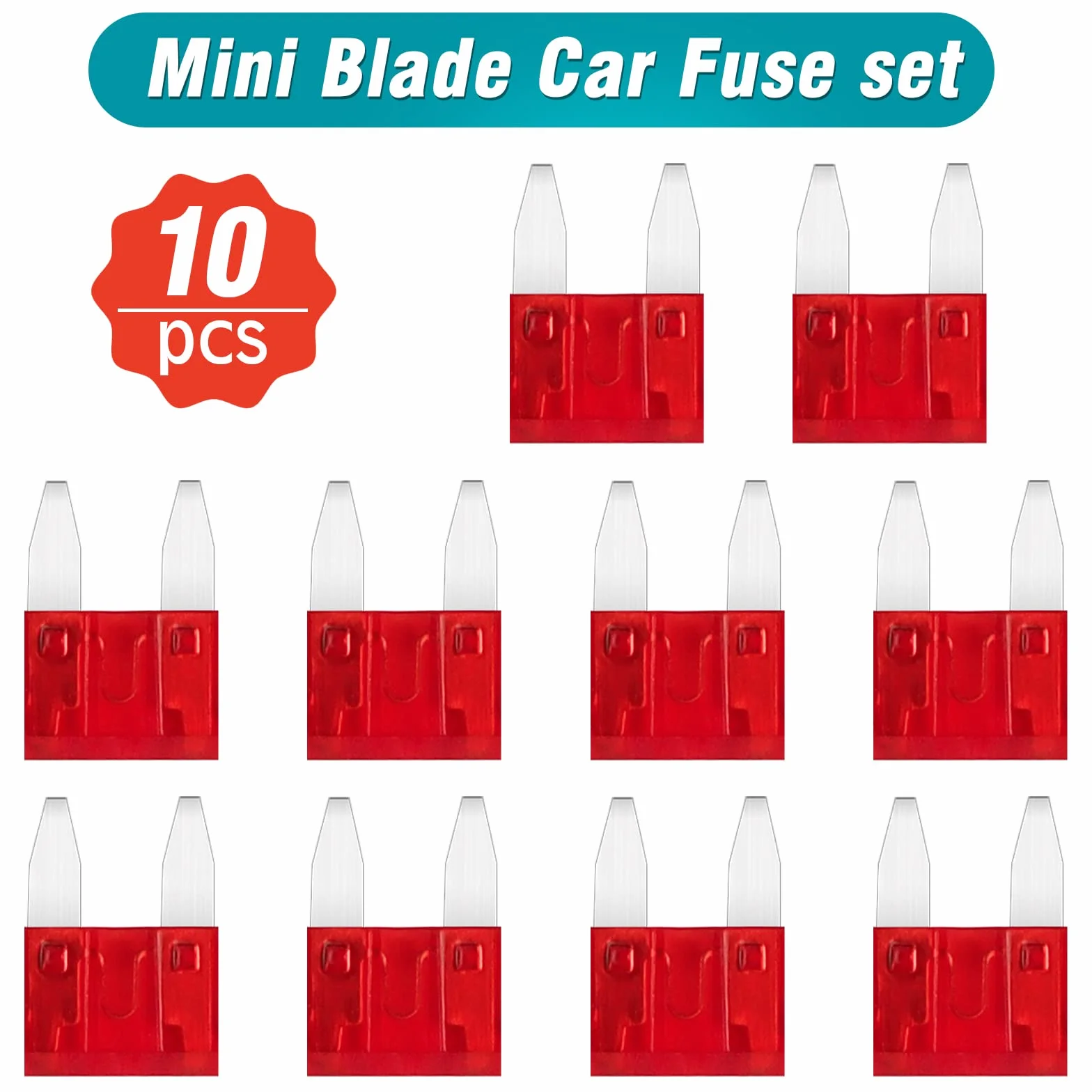 JatilEr 10 Piezas Fusibles 12V Mini 10A con Extractor de Fusibles para Coche