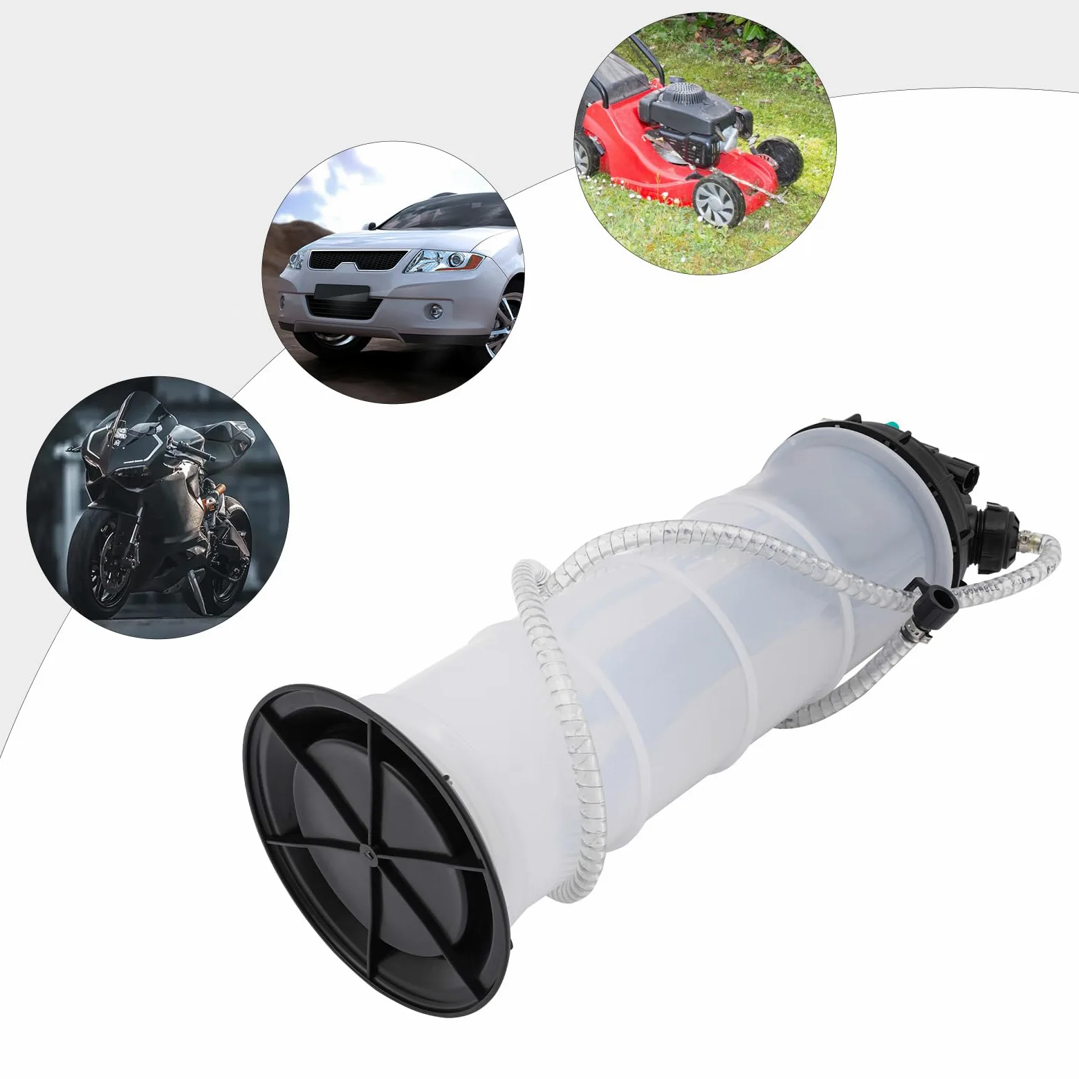 Aspirador de aceite de doble uso manual y neumático de 7,5 l, bomba de aceite líquido, con 4 mangueras, apto para cortadoras agrícolas, coches, motocicletas y barcos