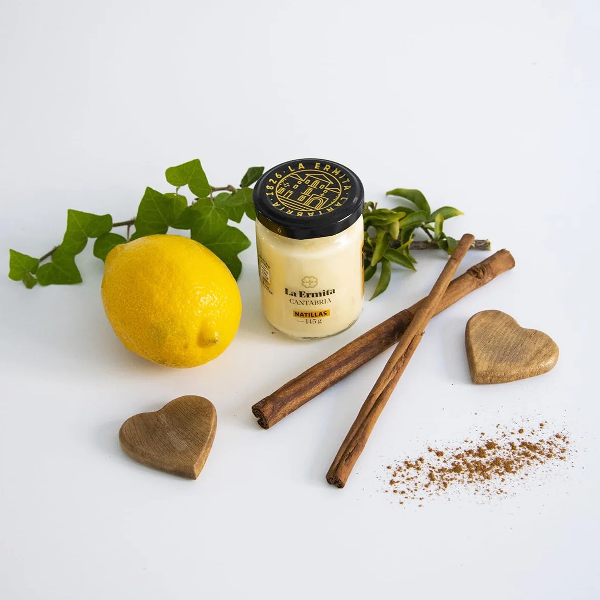 LA ERMITA Natillas Postre Lácteo Cremoso con Yema de Huevo Canela y Limón Sin Gluten 145 g Pack 6