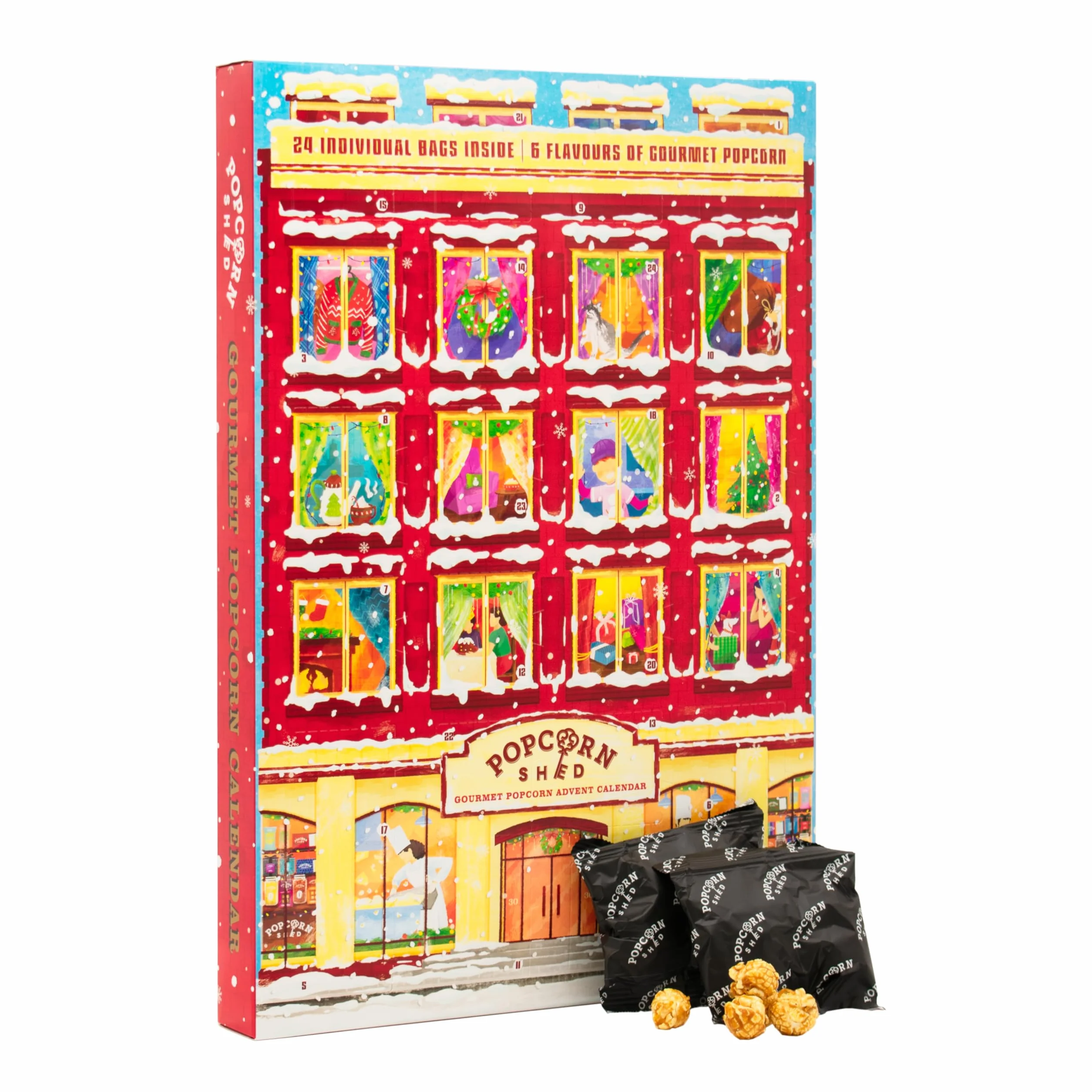 Calendario de Adviento Navidad Palomitas Gourmet 2022 6 Sabores Regalo Natural Vegetariano