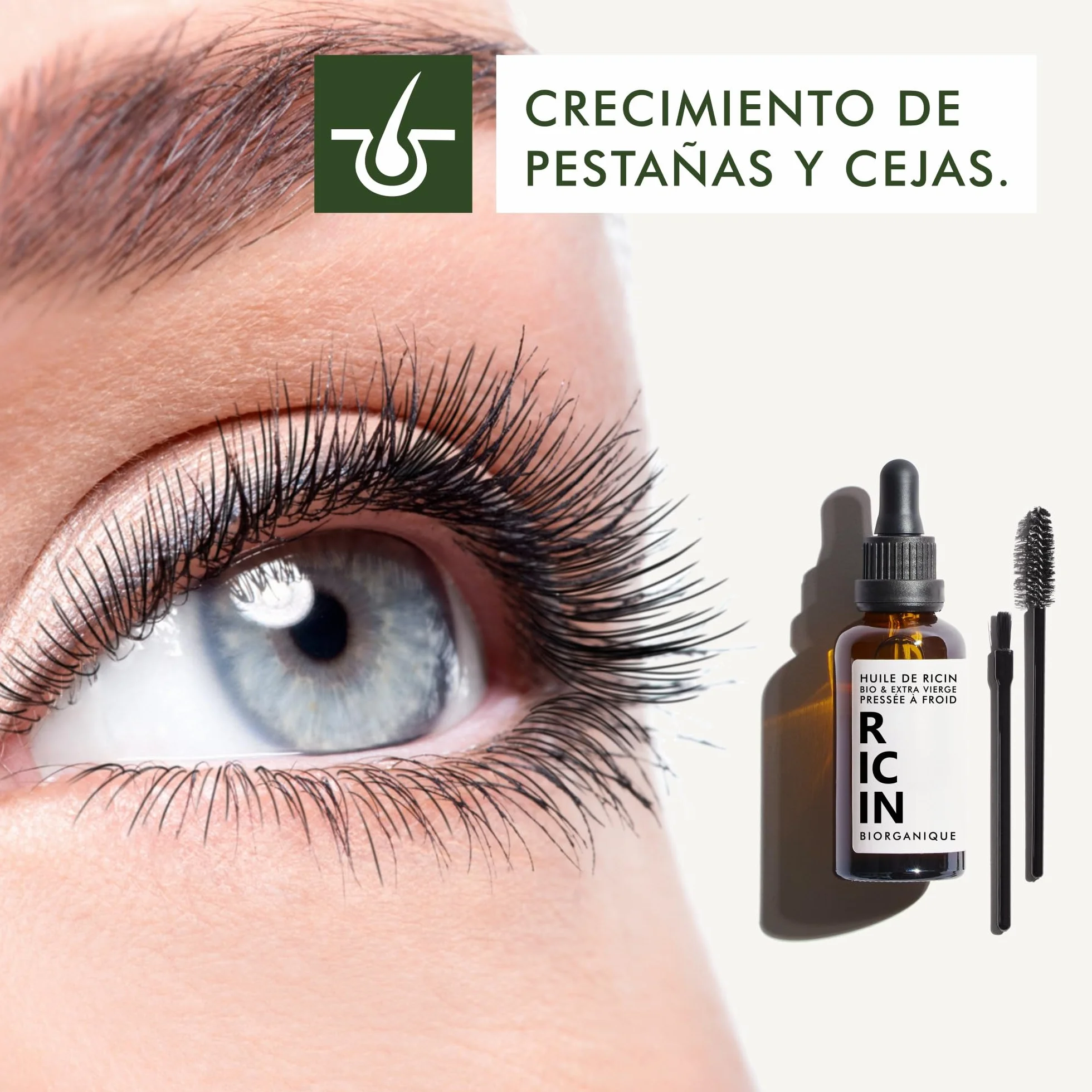 Aceite de Ricino BIO 100% Puro Prensado en Frío 100 ml Vegano Botella de Vidrio