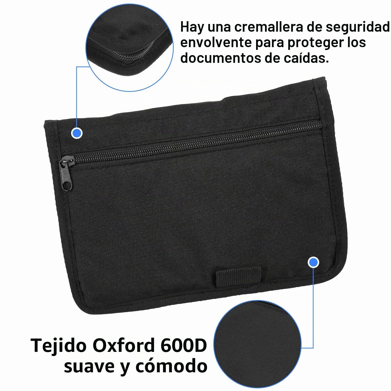 Carpeta para vehículos, carpeta para documentos A5, 24 x 17,5 cm, bolsa portátil para carpetas para coche con múltiples compartimentos, accesorios para guardar recibos y billetes