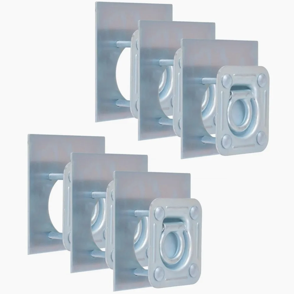 LAPOOH Anillos de sujeción de tráiler 6 pzas, Argollas De Amarre, Anillas Sujeción para Furgonetas, Anillas Amarre Remolque, Anilla Amarre Carga, Acero galvanizado 2000kg