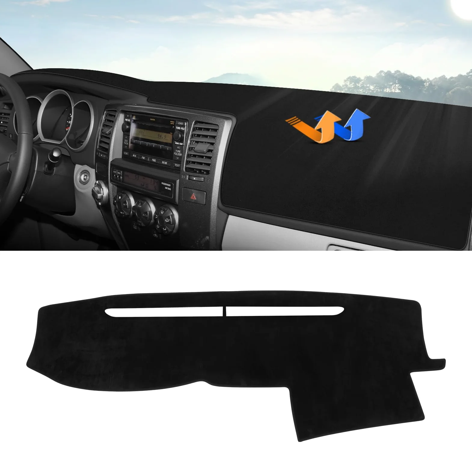 Autorder Alfombrilla de Cubierta de salpicadero para Toyota 4Runner 2003 2004 2005 2006 2007 2008 2009, Accesorios para salpicadero, Protector de Rayos UV (sin Altavoz de salpicadero)