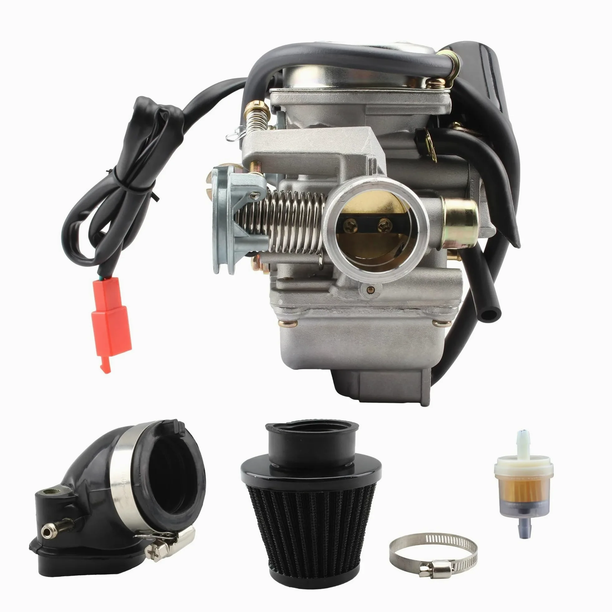 Motosierra Carburador Carburador Para Motocicleta GY6 PD24J Con Filtro De Aire Tubo Entrada 125cc 150cc Para 152QMI 152QMJ 157QMI 157QMJ Accesorios Motor(Carburetor Kit 1)