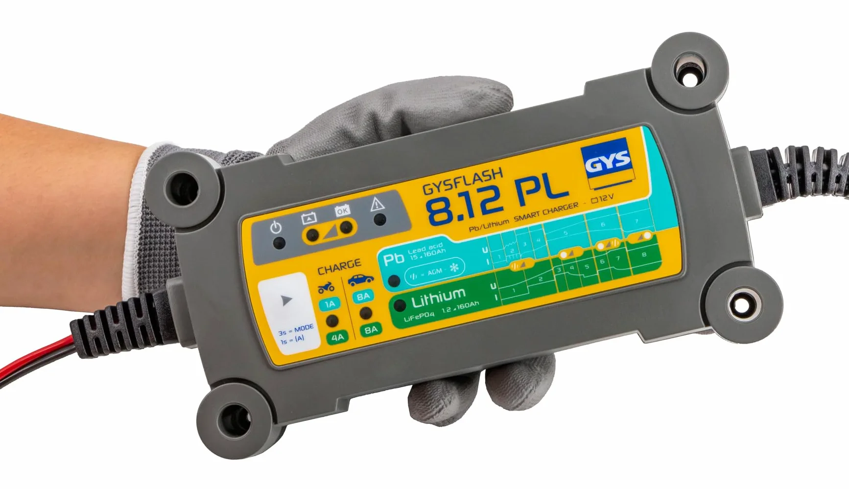 GYS Cargador de batería de Coche para Coche Moto Batería desde 15 1.5Ah 069282