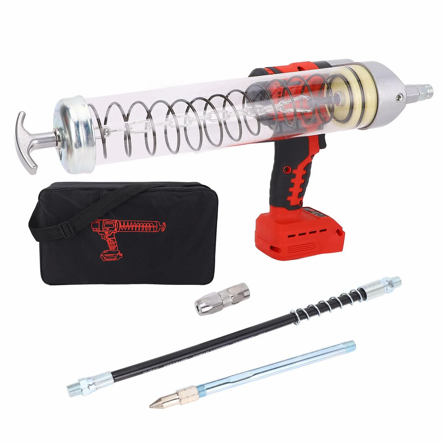 Kit de Pistola de Engrase Eléctrica con Batería de 12000PSI para Taller Inalámbrico B4 y Uso en Fábrica Material ABS Ligero