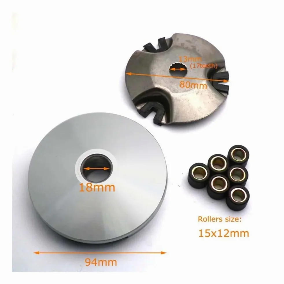 Piezas de reparación Ventilador de Rodillos del variador 1E40QMB de 50 CC, Compatible con Piezas de Motor de Motocicleta y Scooter de 50 18 mm