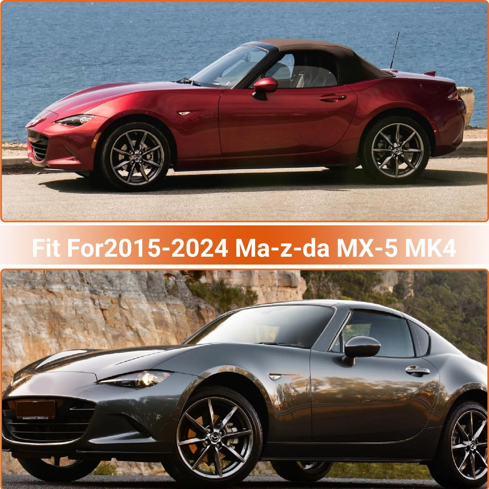 Funda de coche para Mazda MX-5 MK4 ND 2015-2024, 6 capas impermeables protección contra el sol, nieve, lluvia, polvo, cubierta completa