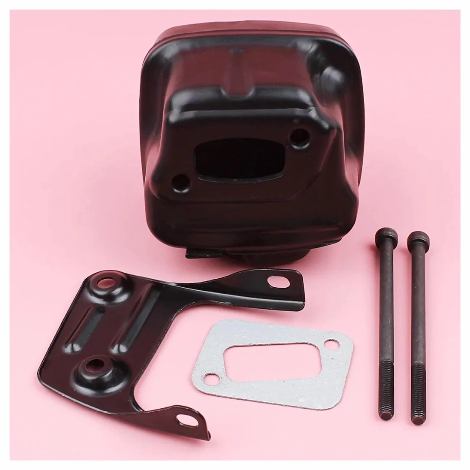 Silenciador de Escape for H-usqvarn 340 345 346 346XP 350 351 353 Kit de Juntas de Pernos de Soporte Piezas de Herramientas de Repuesto de Motosierra