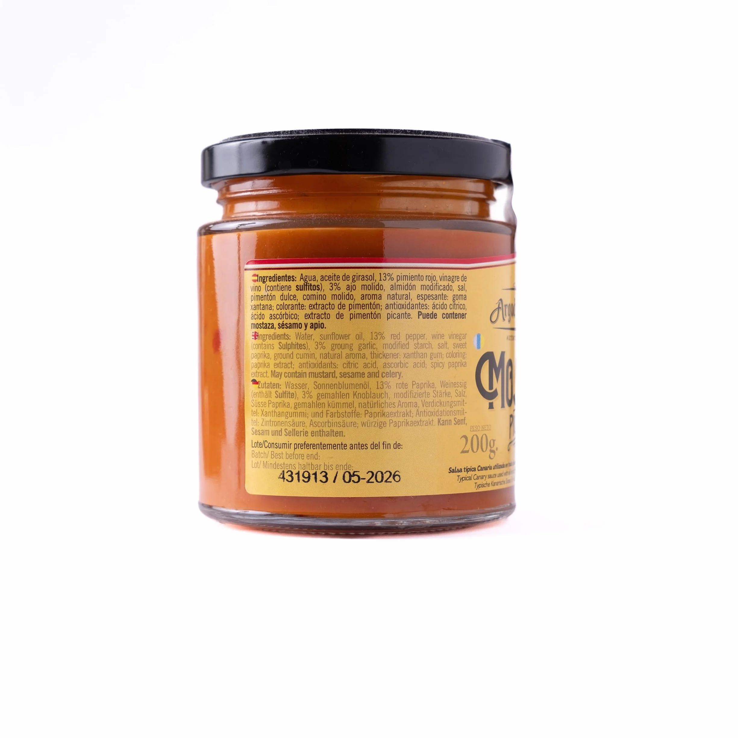 Argodey Fortaleza Mojo Rojo Picante 200g - Autentica Salsa Canaria para Untar