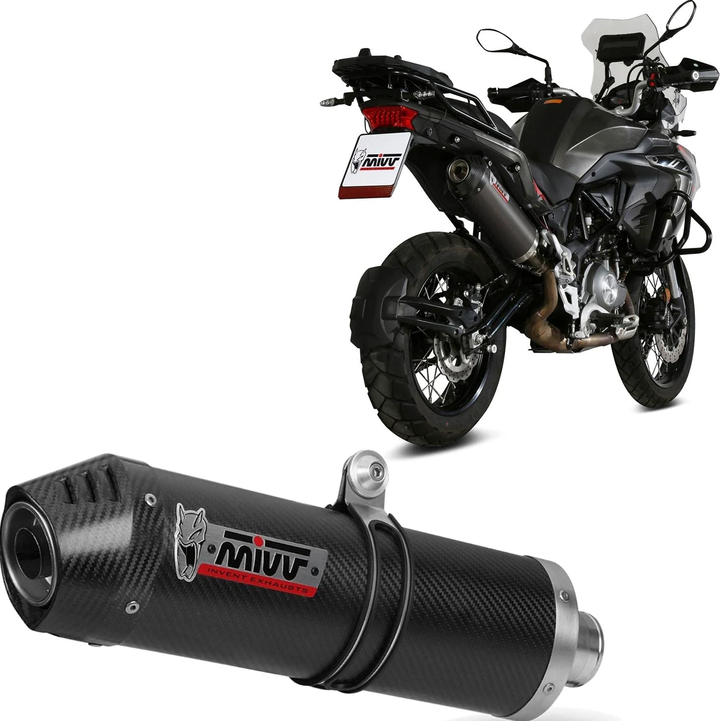 MIVV escape ovalado carbono compatible con benelli trk 502 x 2018 2019 2020