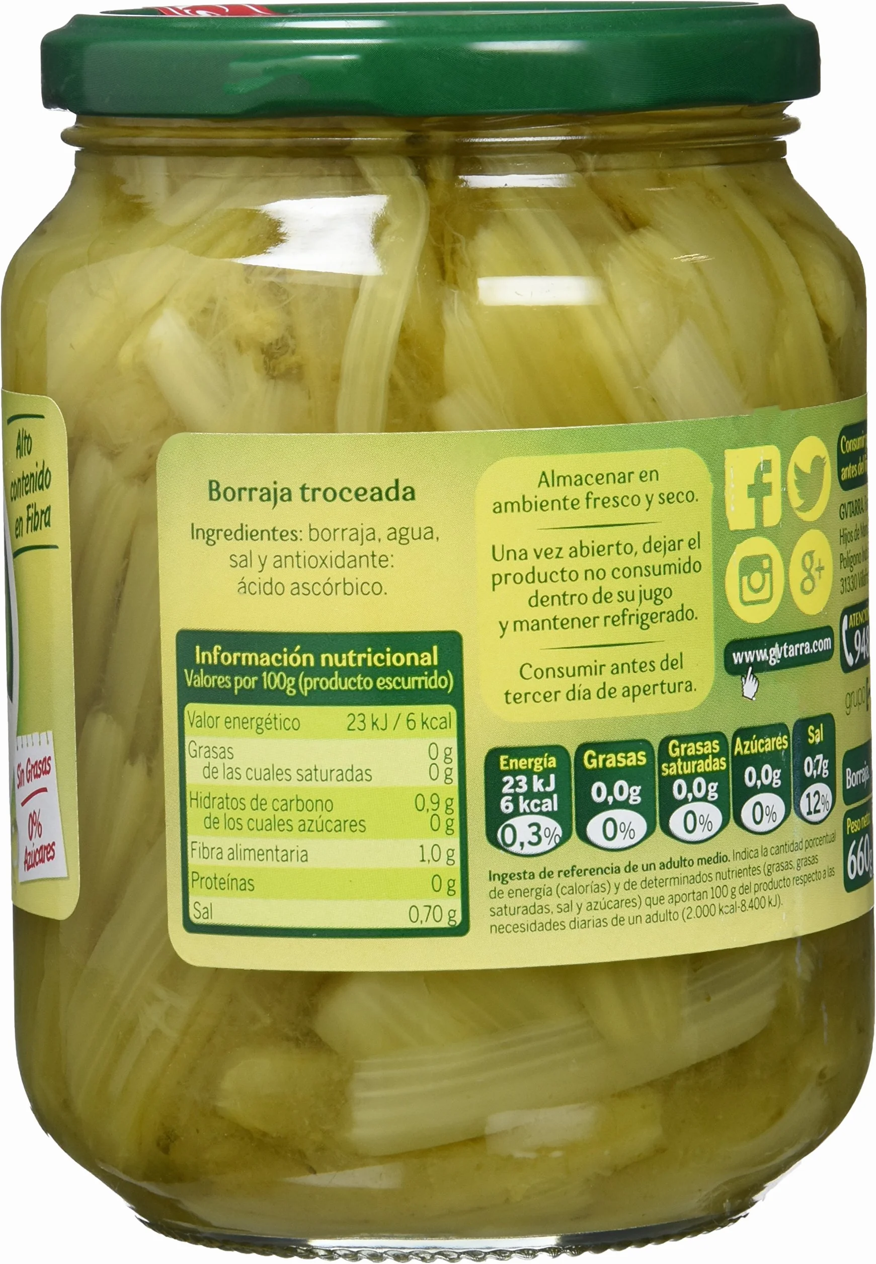 Borraja Verdura - Paquete de 6 x 400 Gramos