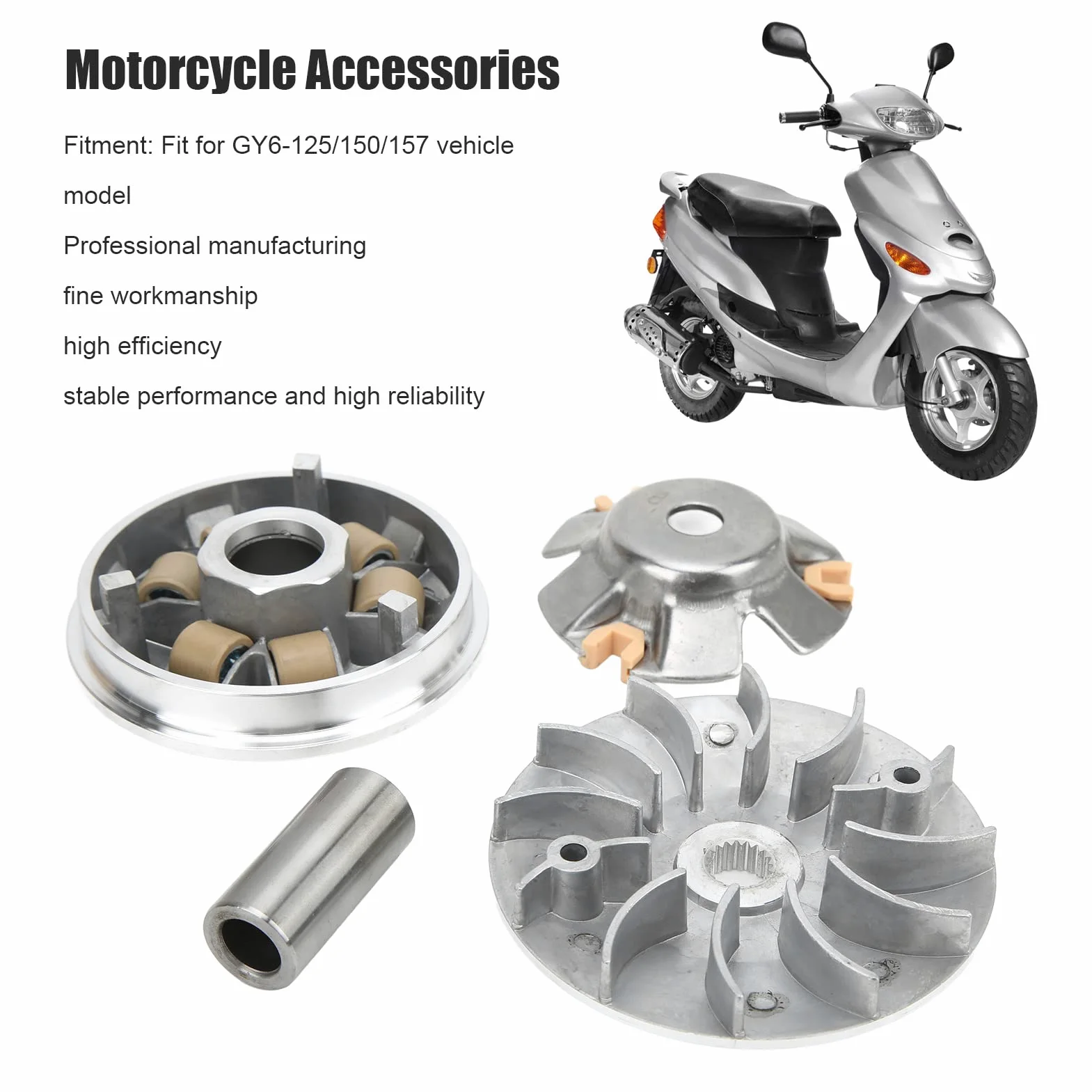 OUKENS Kit variador de carreras, kits variadores completos, accesorios de motocicleta de embrague delantero de motor para GY6-125 150 157CC