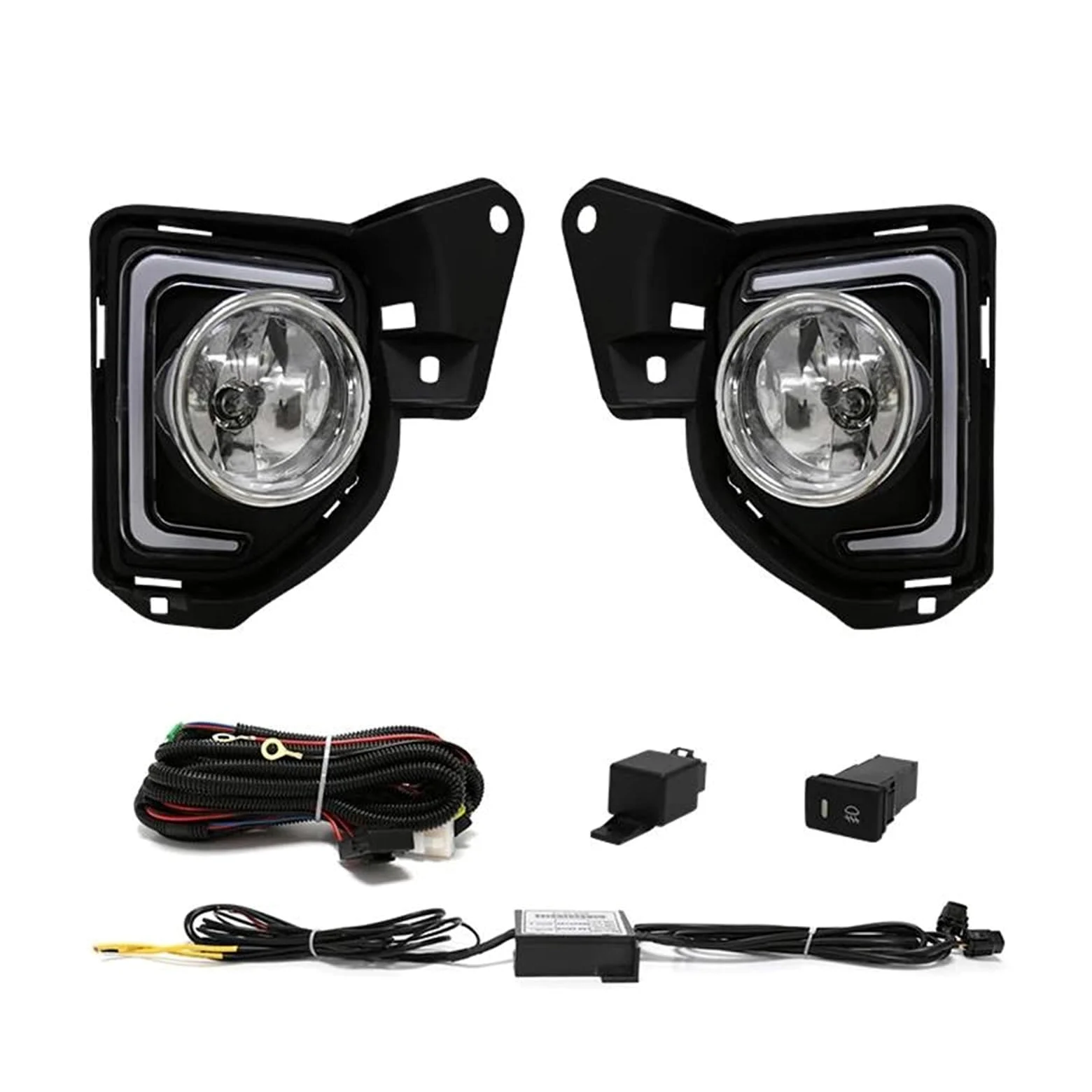 Faro Antiniebla Luces Diurnas LED DRL Conjunto De Faros Antiniebla Para Toyota Para Hiace Commuter 2014-2016 Cables Interruptores Antiniebla(DRL)