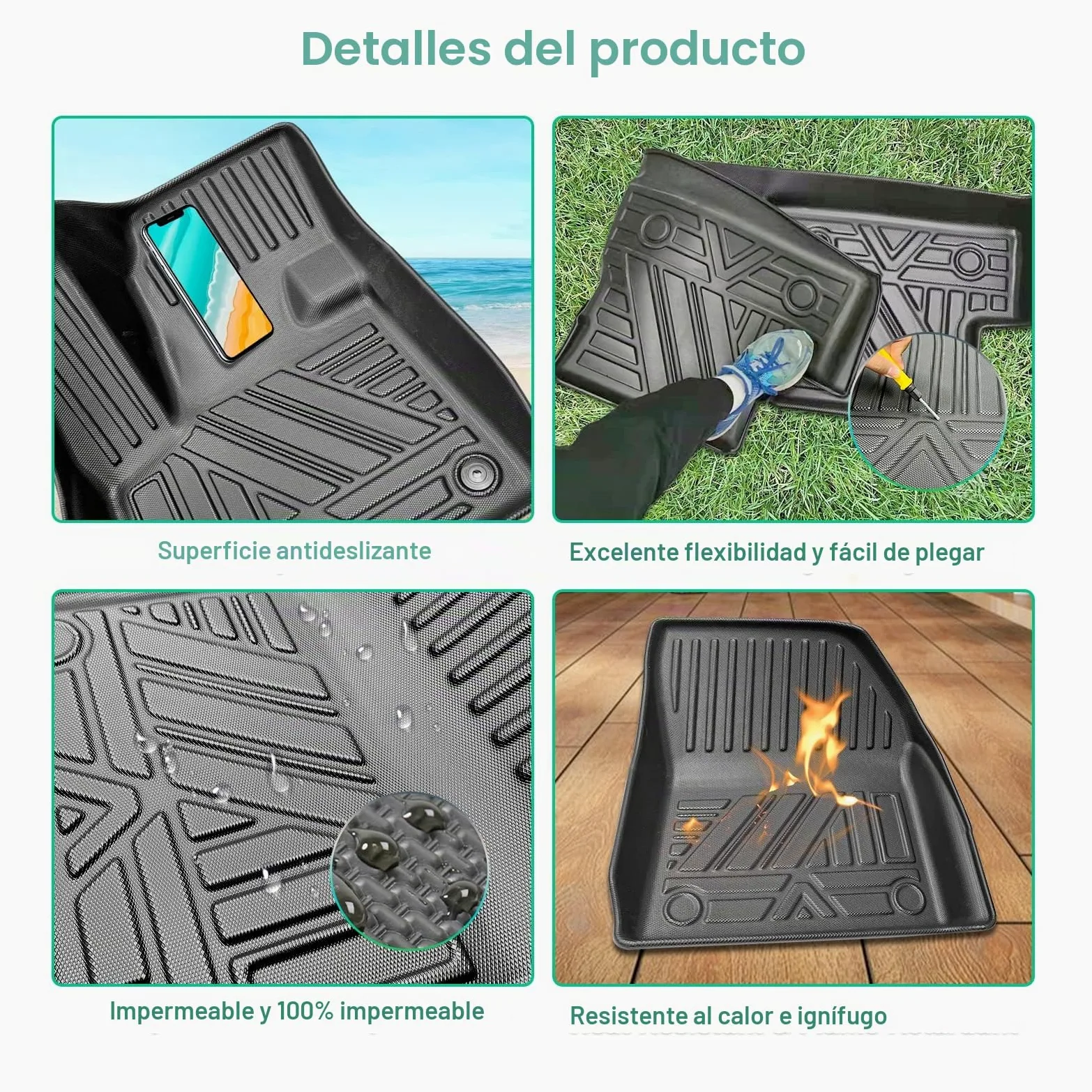 GAFAT Ci-troen C5 Aircross 2018-2024 2025 Alfombrillas, C5 Aircross Alfombrillas de Goma Originales Escaneo 3D TPE Borde Alto, Compatible con Citroen C5 Aircross Accesorios