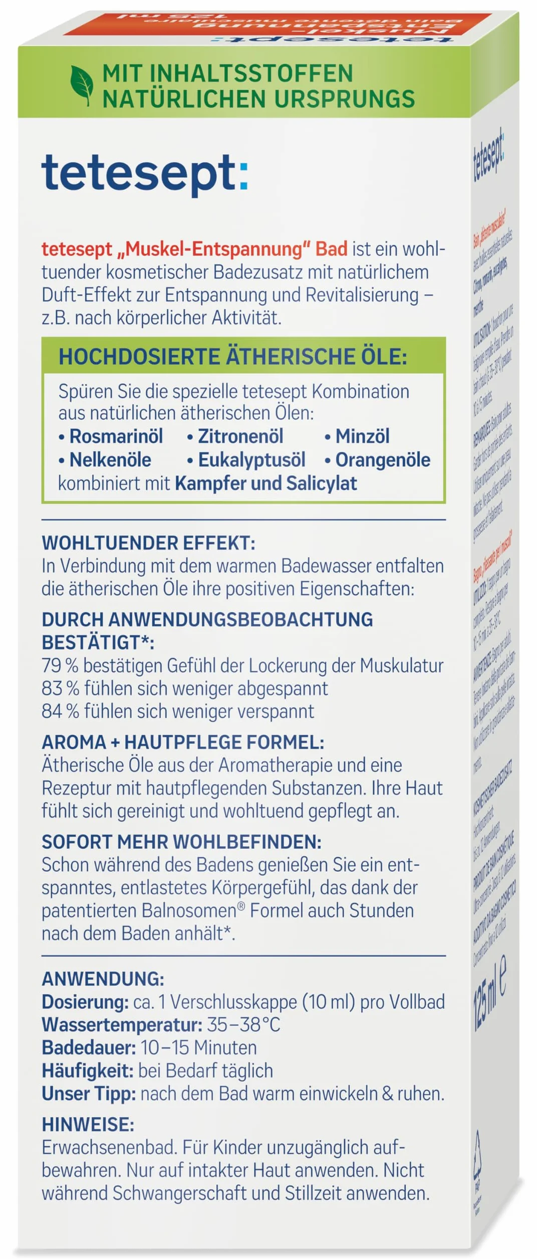 Tetesept Muskel-Entspannung Gesundheitsbad 125 ml