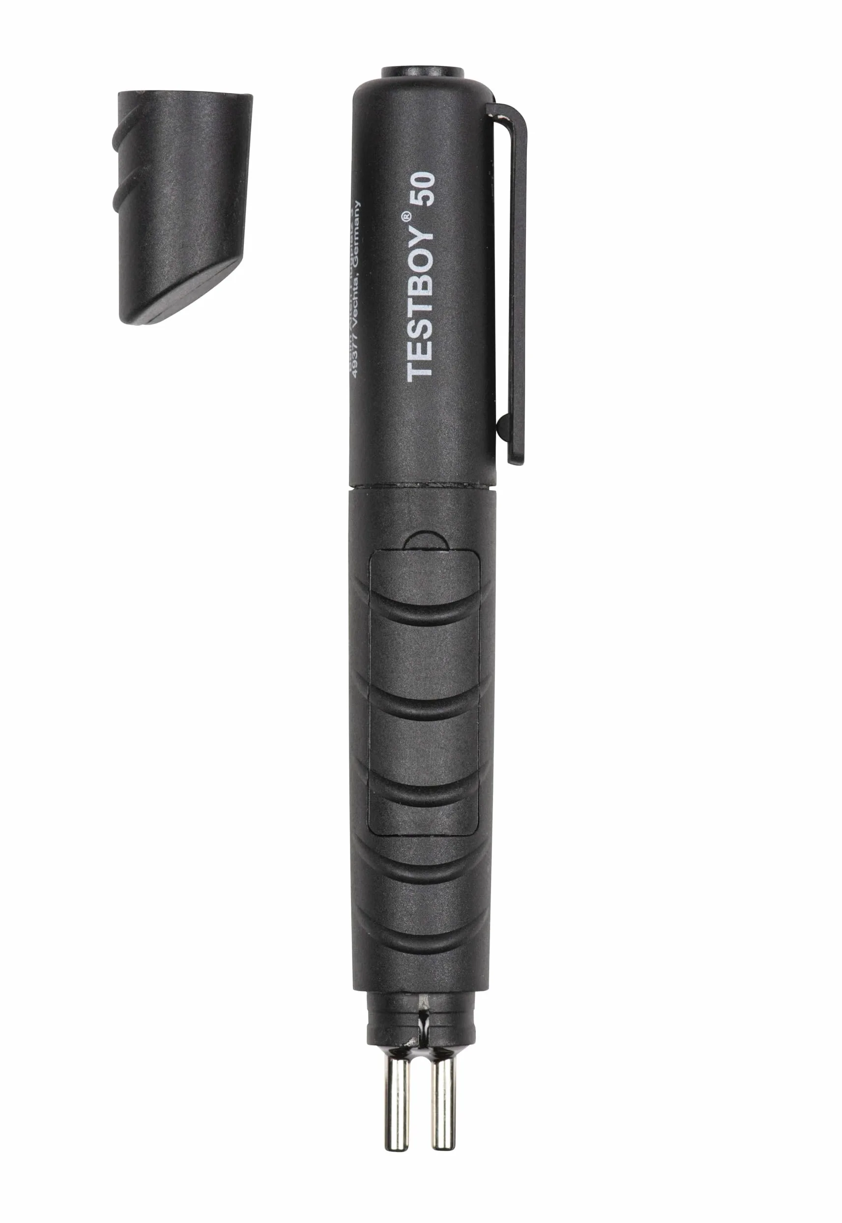 Comprobador de líquido de frenos Testboy 50 (DOT4), dispositivo de prueba (puntas de medición iluminadas con cinco LED, batería incluida, rango de medición: DOT 4), negro
