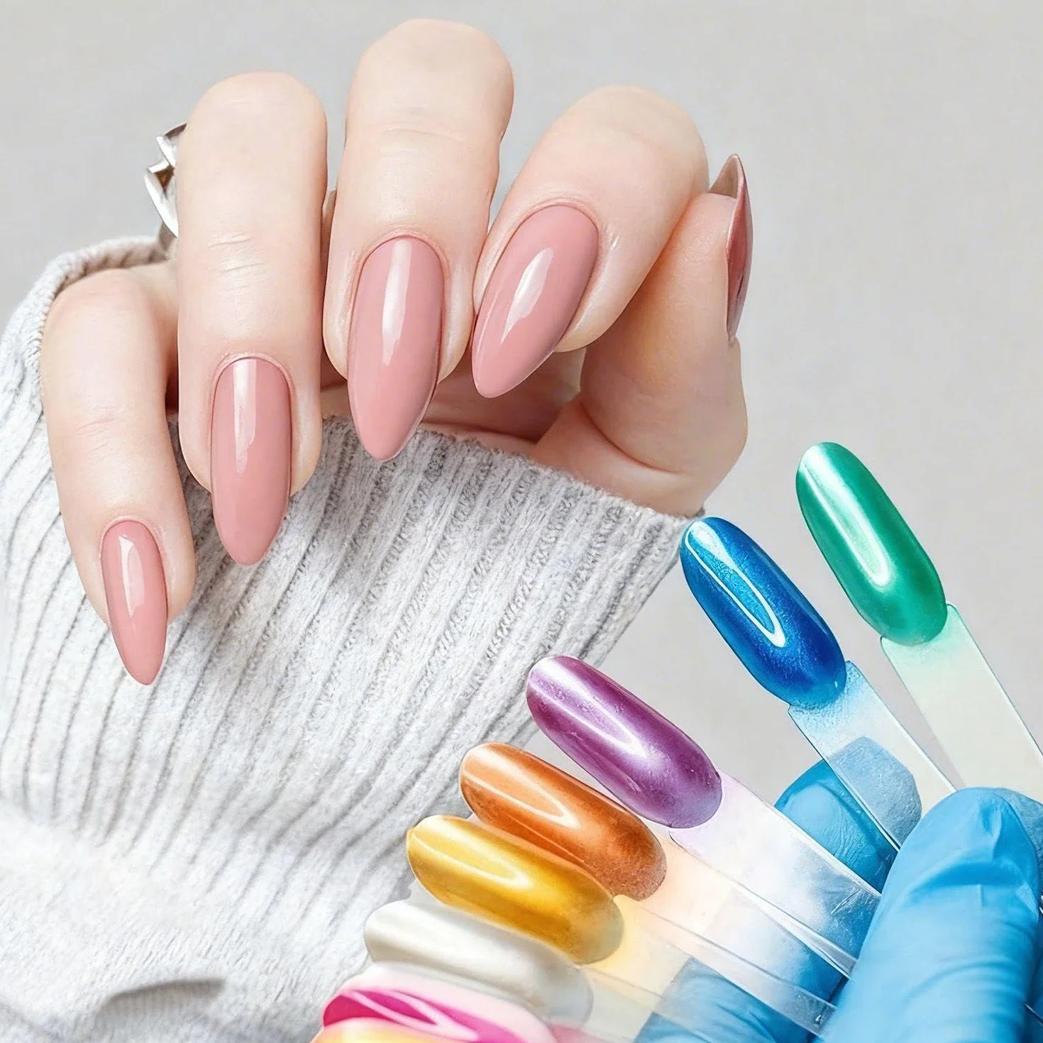 Tarjetas Transparentes De Color Para Uñas, 2 Pegatinas Digitales Impermeables, Pantryan En Forma De Abanico Con Anillos