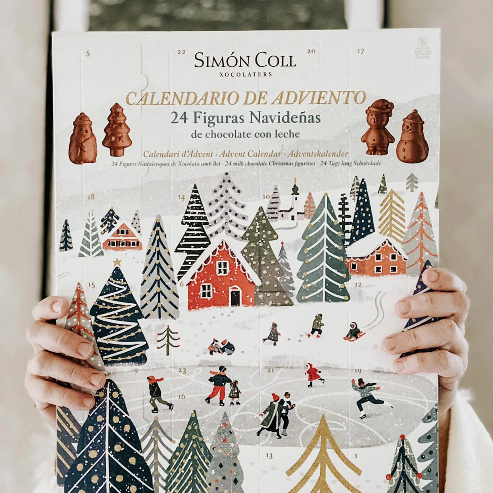 Simón Coll Calendario de Adviento Chocolate con Leche Figuras 3D 216gr 24 Chocolatinas