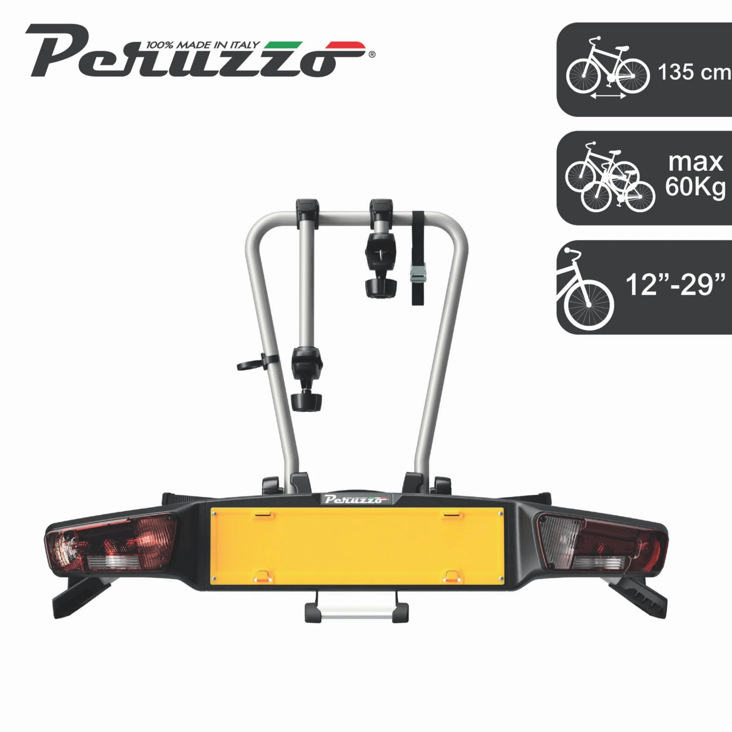 Portabicicletas Gancho Remolque PERUZZO Atlantis 714 para ebike 2 Bicicletas