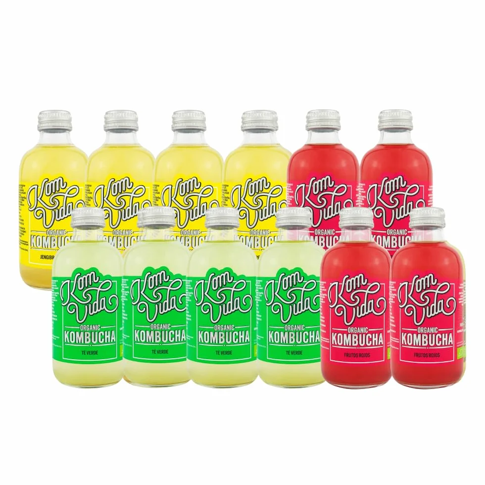 Komvida Té Kombucha Kit Sabores Originales 12 Botellas 250 ml