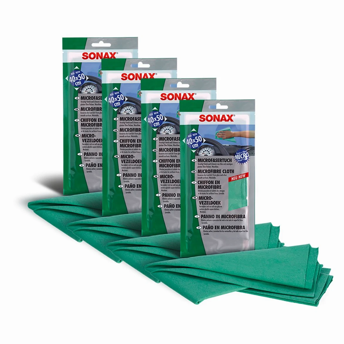 SONAX 4 x 04161000 Paño de Microfibra Lavado Bar 1 Pieza