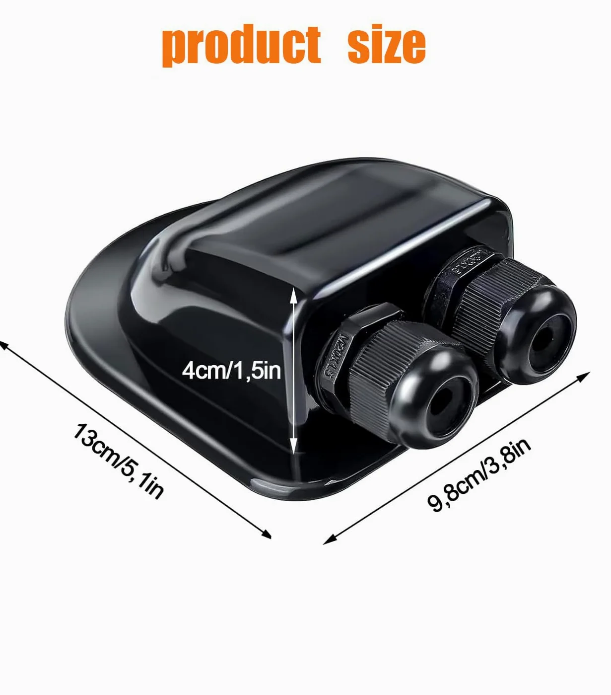 Negro 2 piezas de pasador de techo, pasador de cable, resistente al agua, para instalación solar, autocaravana, barco, aire acondicionado