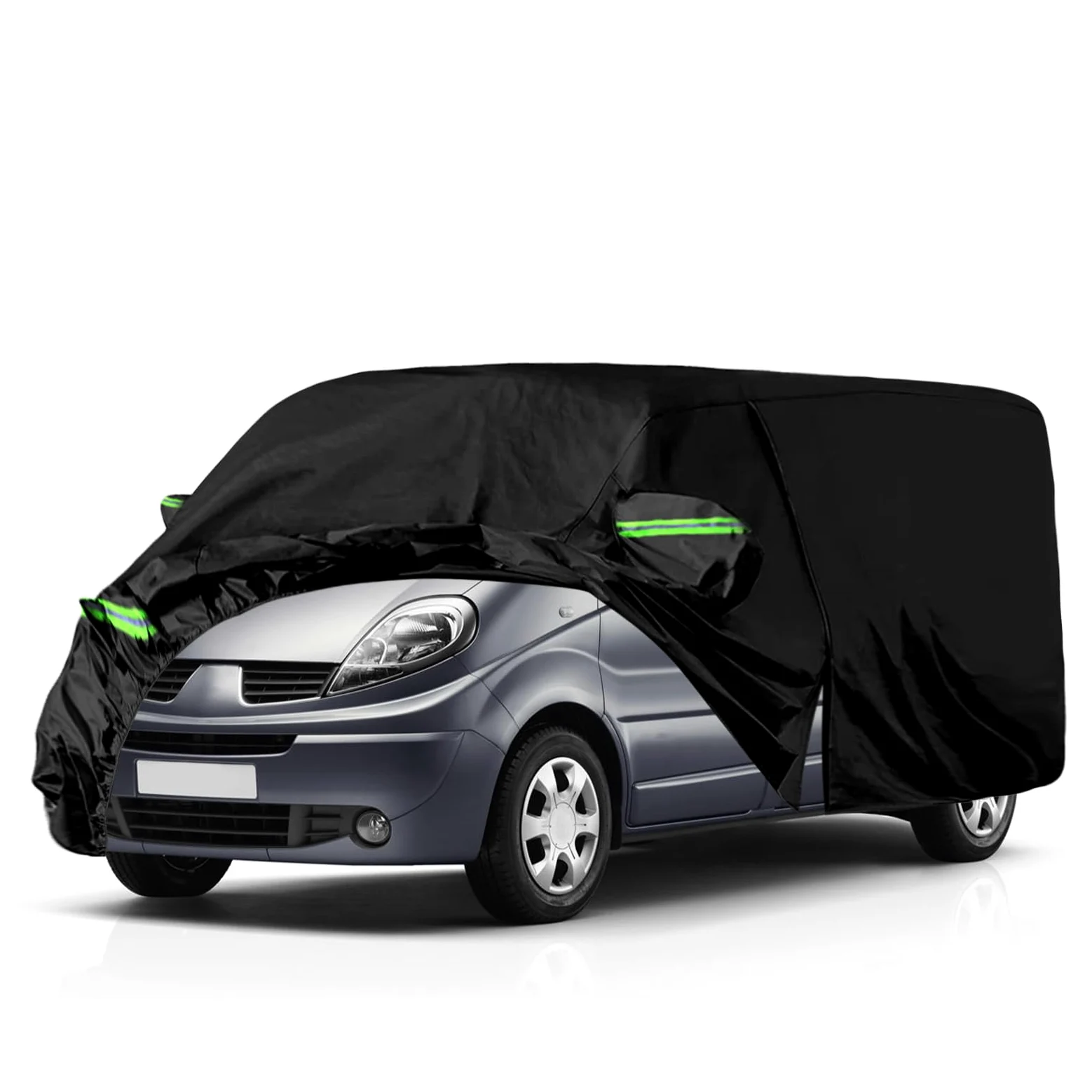 Cubierta Completa del Coche para Renault Traffic 2010-2023, SWB Fundas para Coche Exterior con Cremallera en la Puerta, Cierre y Bandas a Prueba de Viento para Protección Polvo Sol Nieve