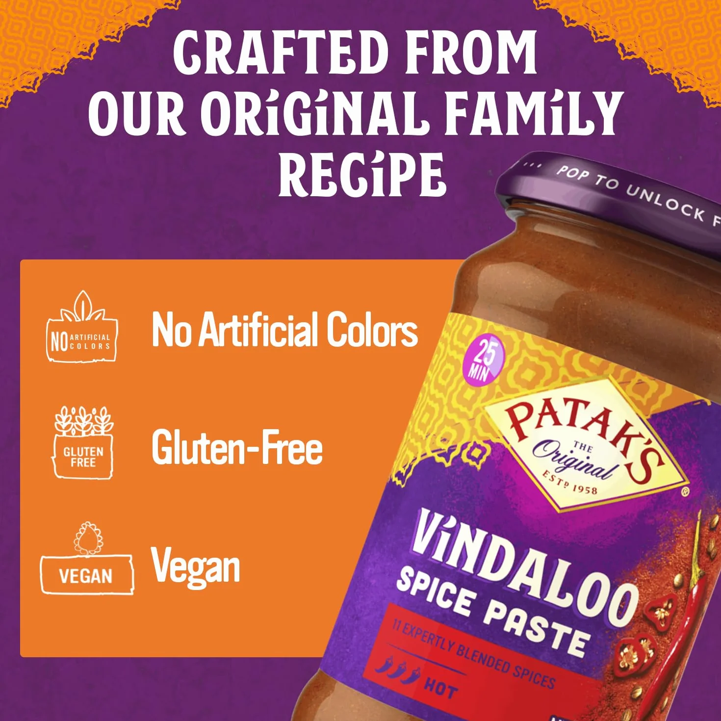 Patak's Pasta de curry original Vindaloo caliente 10 oz