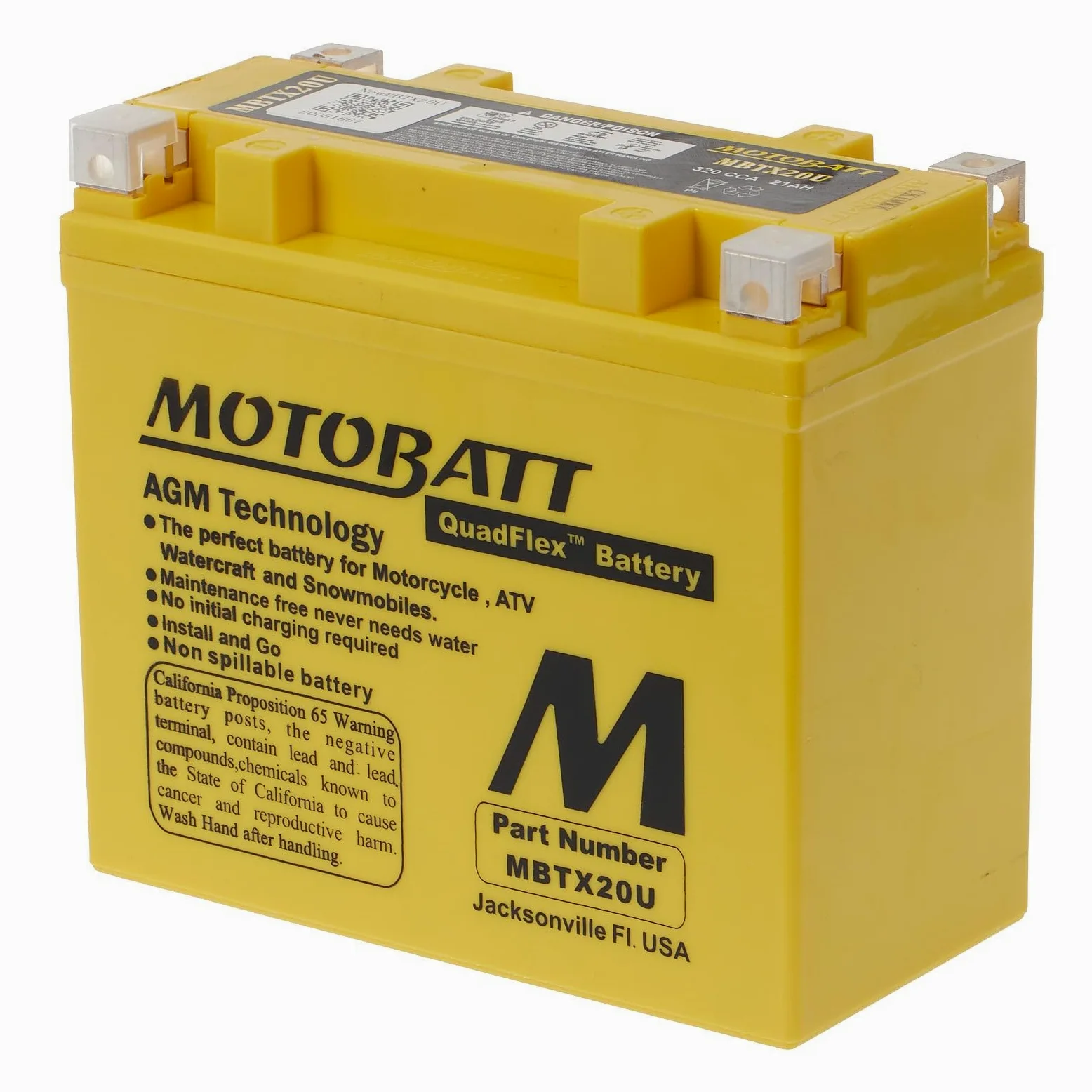 Bateria Motobatt Mbtx20u 12v 21ah Cca320ah Ce U