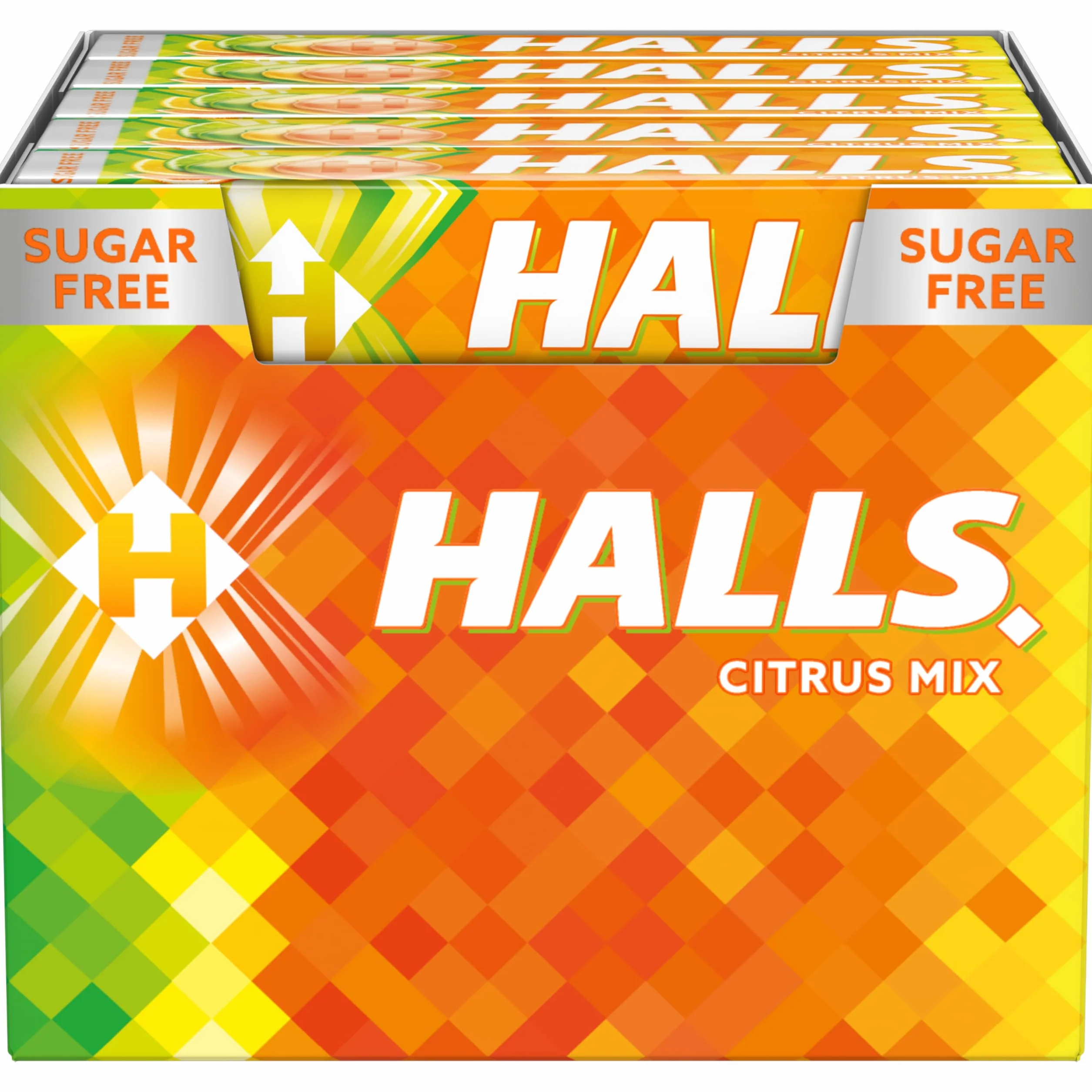 Halls Citrus Mix Caramelo Sin Azúcar Caja 20 Sticks 32 g