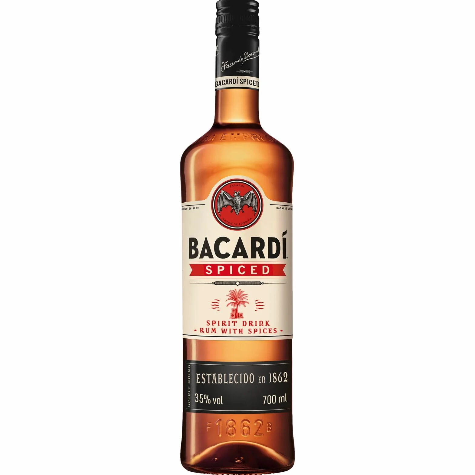 Ron BACARDÍ Spiced 35% 70 cl 700 ml licor envejecido en barrica con aromas naturales y especias