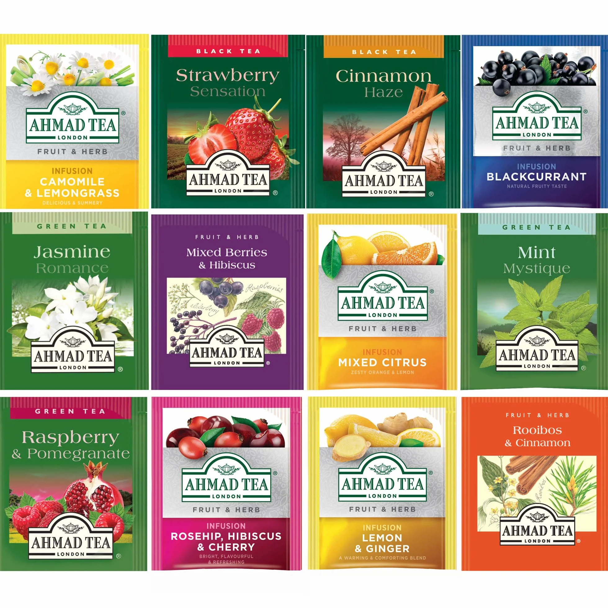 Ahmad Tea Té Calendario de Adviento 2025 - Calendario de Escritorio Plegable - 24 Bolsitas de Té Diferentes - 46,8g