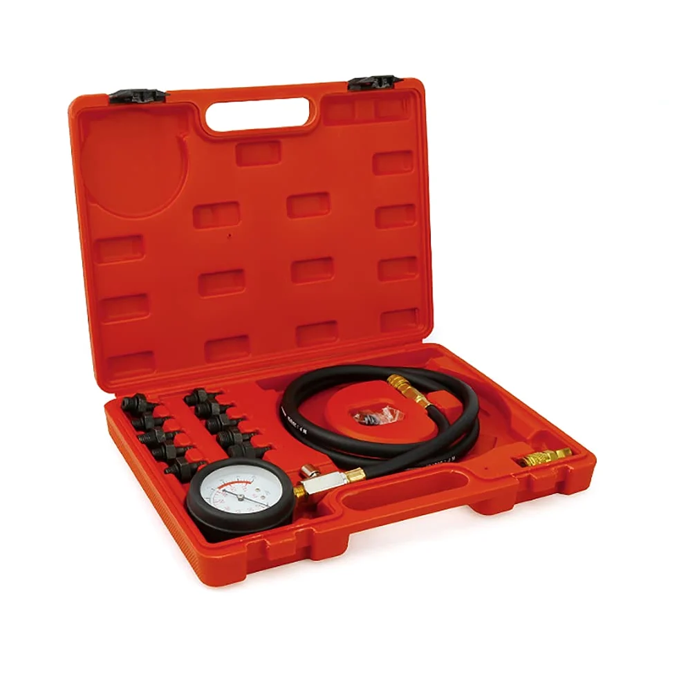 Juego de 13 comprobadores de presión de Aceite para Motor, medidor de presión de Aceite para reparación de automóviles, Herramientas de detección de Aceite de 0 a 140 PSI