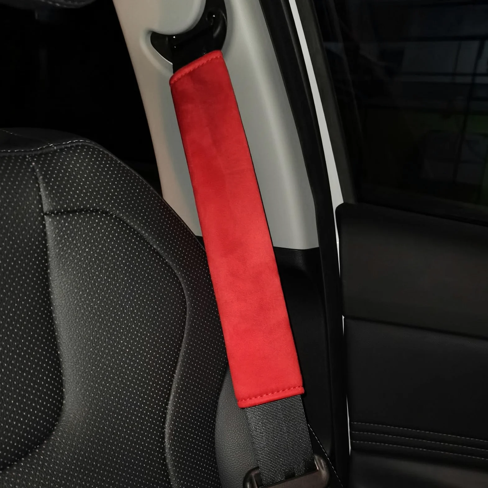 Paquete de 2 almohadillas universales para cinturón de seguridad de coche, funda suave para cinturón de seguridad para hombro, almohadilla para cuello, protector de correa de seguridad para