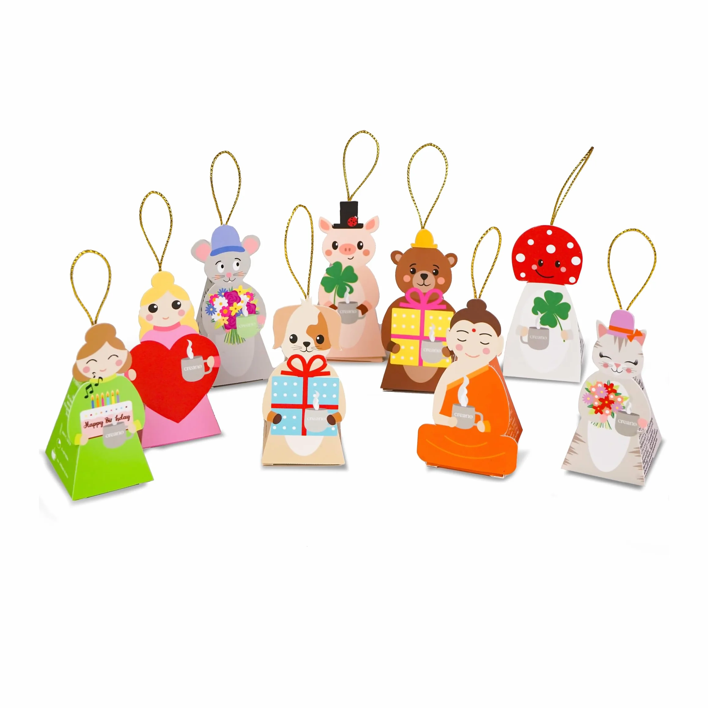 Creano Set de Regalo de Té Bio con 9 Figuras Adorables de Infusión para Amantes del Té