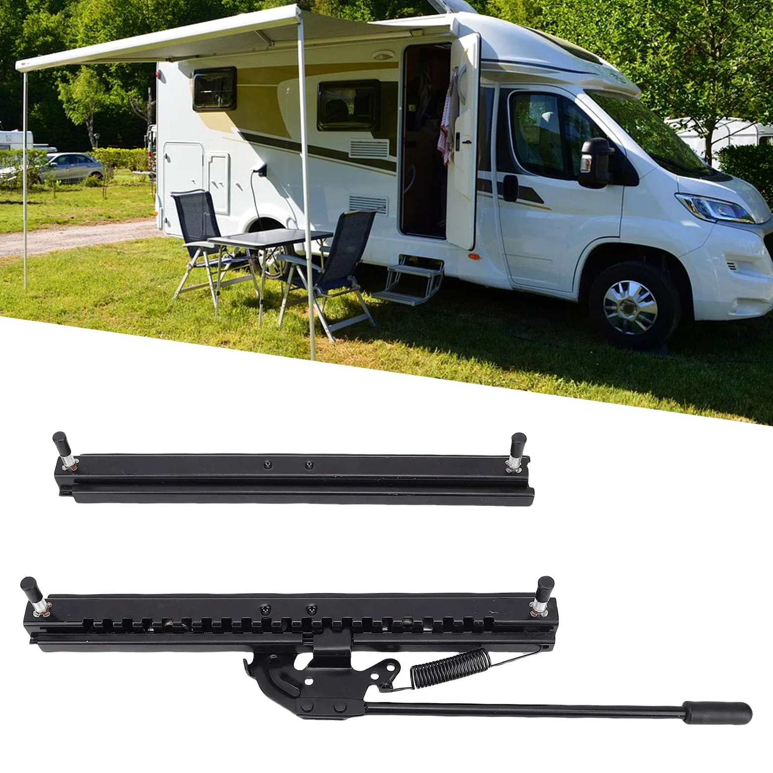 Fydun Juego de Rieles de Asiento Deslizantes Ajustables, Rieles de Acero Laminados en Frío de 320mm para Coche RV