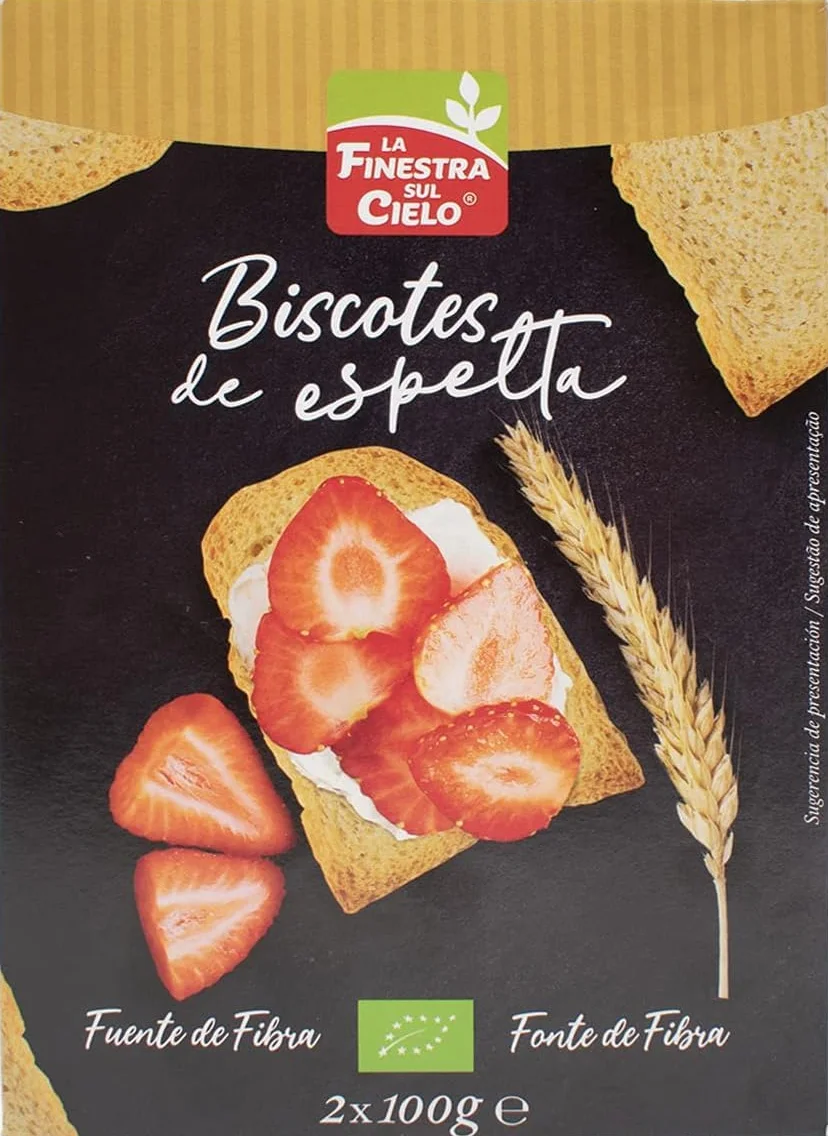 Biscotes de Espelta Bio La Finestra Sul Cielo 200 g 2 Paquetes Tostadas Ecológicas
