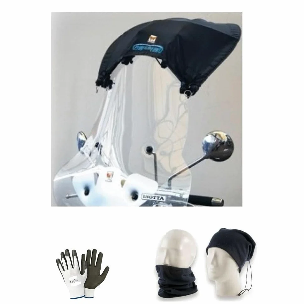 Compatible con Beta Motor EIKON 125 4T techo con extensión PQ01 con conexión al parabrisas del scooter, protección contra el aire, agua, sol, grand universal