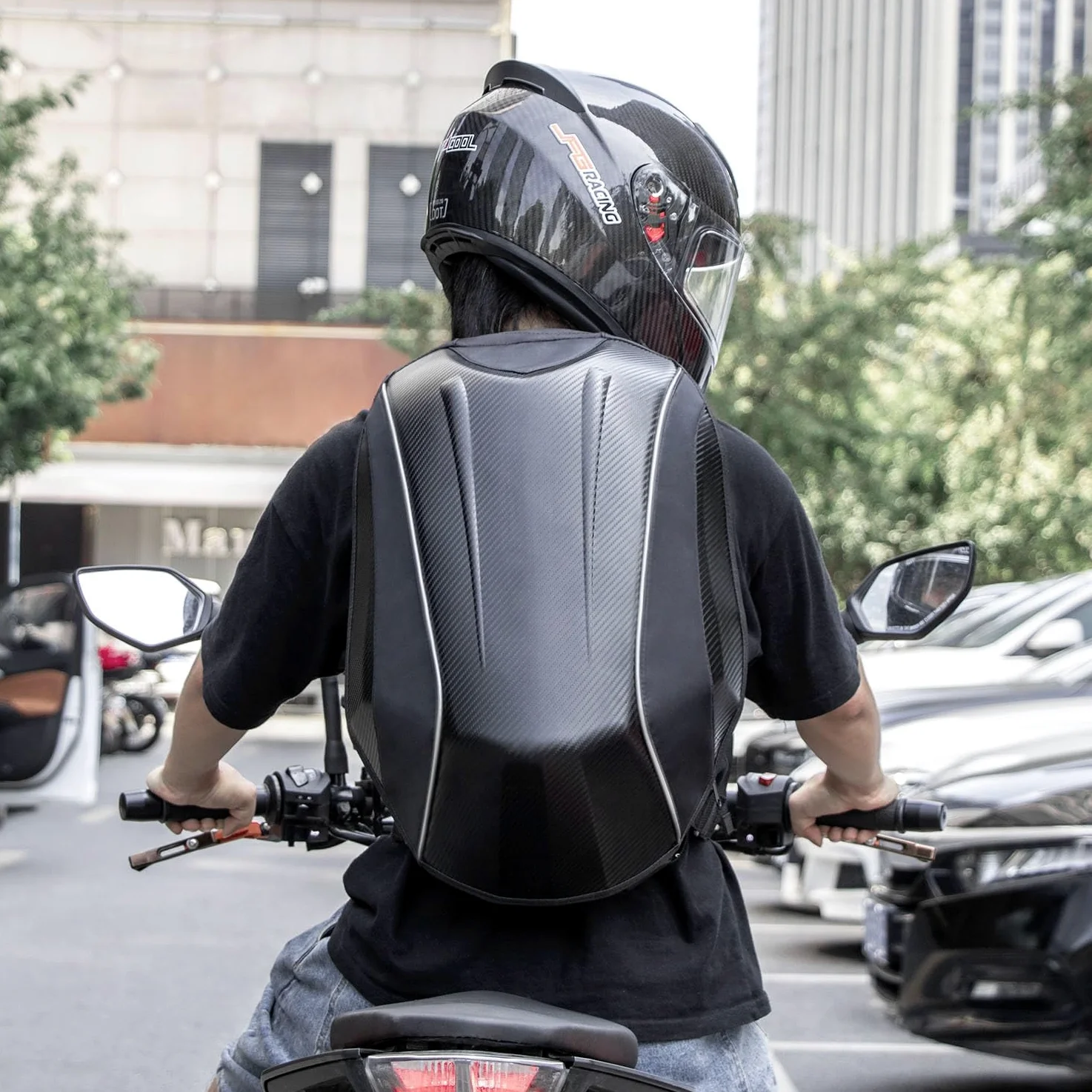 Mochila para Motocicleta Impermeable de Cáscara Dura - A Prueba de Agua para Casco - Bolsa de Almacenamiento de Gran Capacidad para Montar 30L-48L