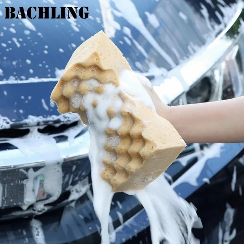 Esponja Suave for Limpieza de Autos, eficaz tecnología de Microfibra, fregador Seguro for Pintar y detallar Superficies de vehículos.(Yellow Large)