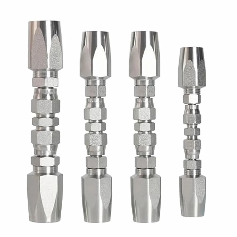 Kit de Reparación Manguera Hidráulica Reutilizable 4 Piezas 1/2 Pulgada y 3/4 Pulgada