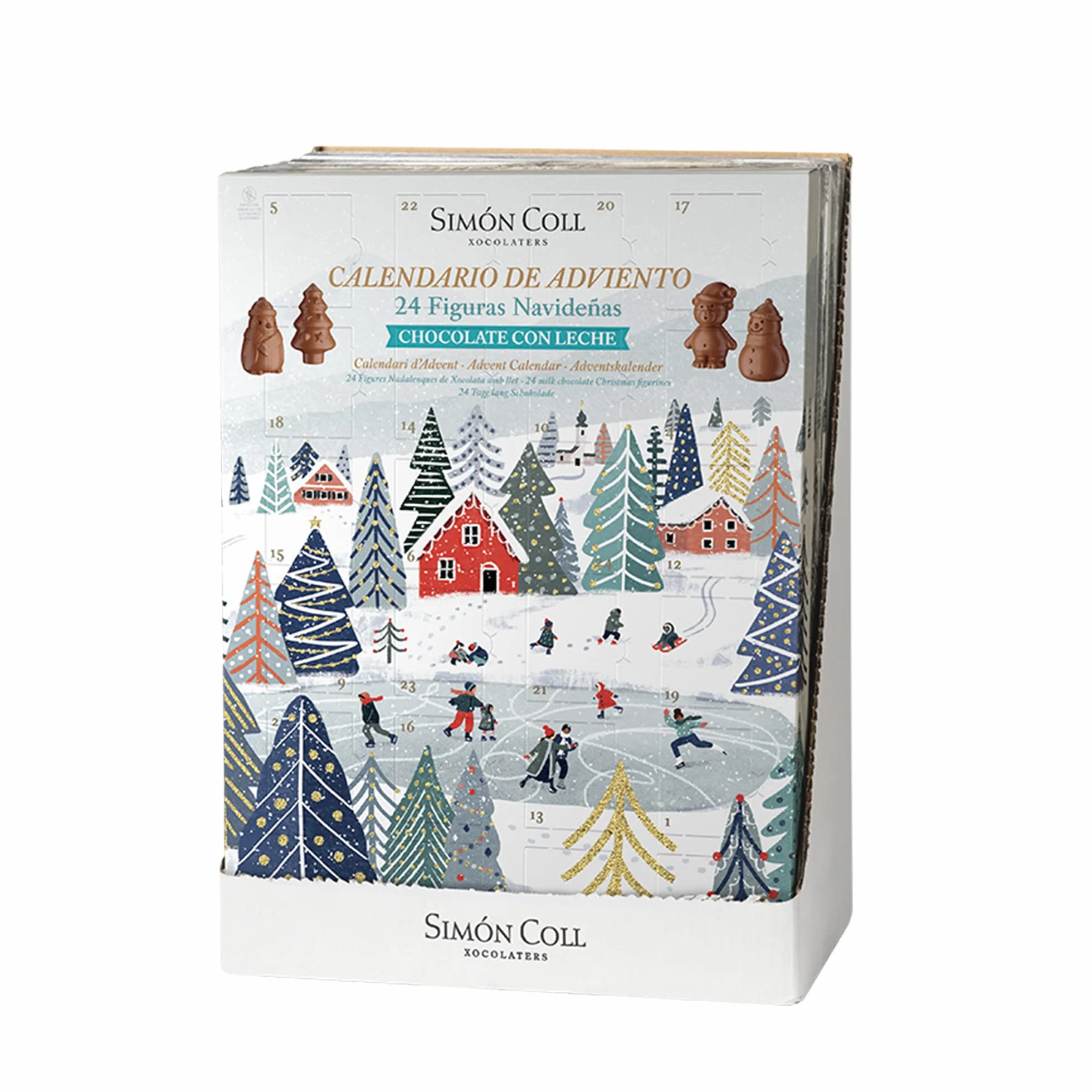 Simón Coll Calendario de Adviento Chocolate con Leche Figuras 3D 216gr 24 Chocolatinas