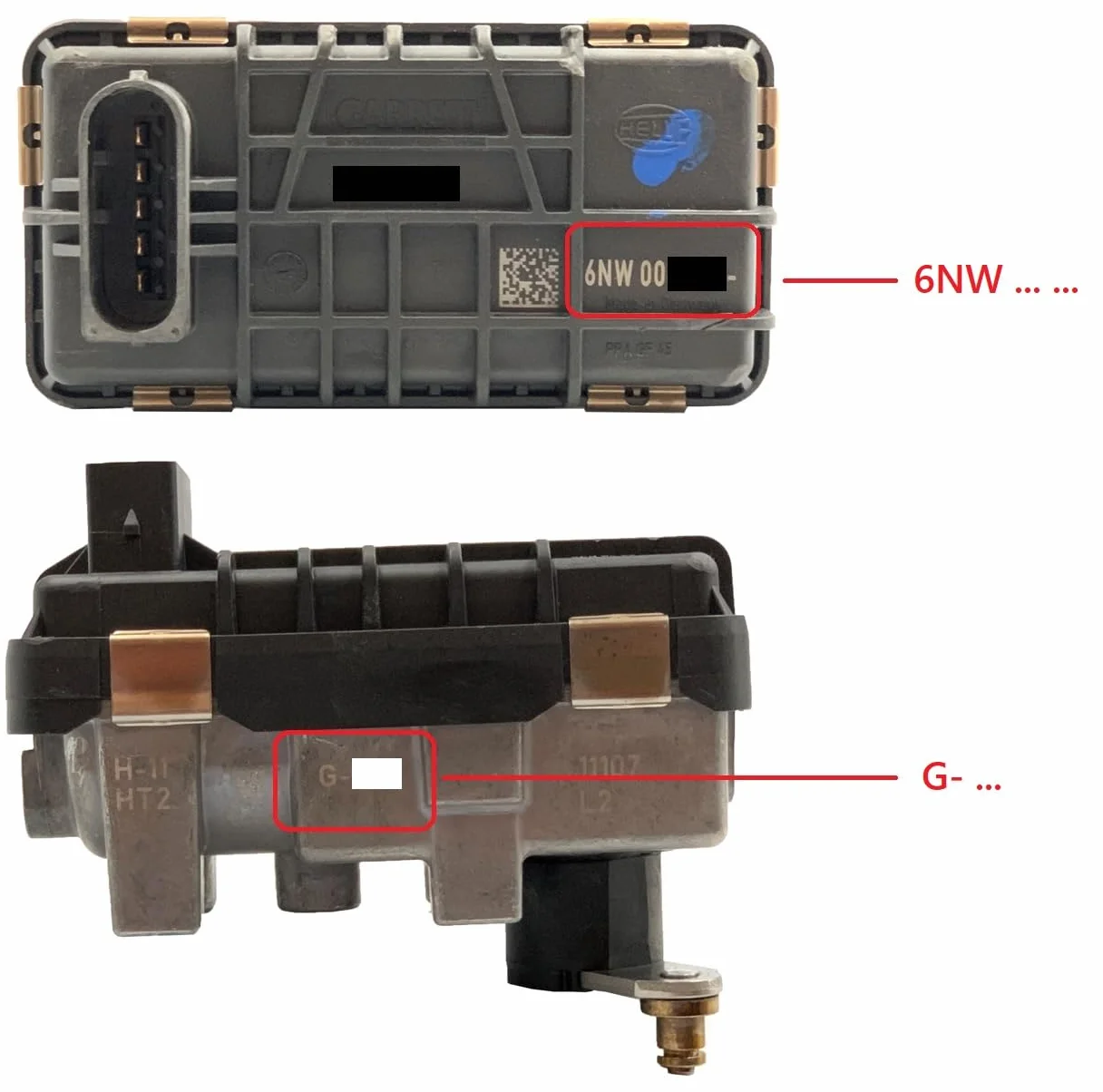 Actuador Turbocompresor Original Electrónico G-33, 6NW009206, 752406 Garrett, Hella Actuator