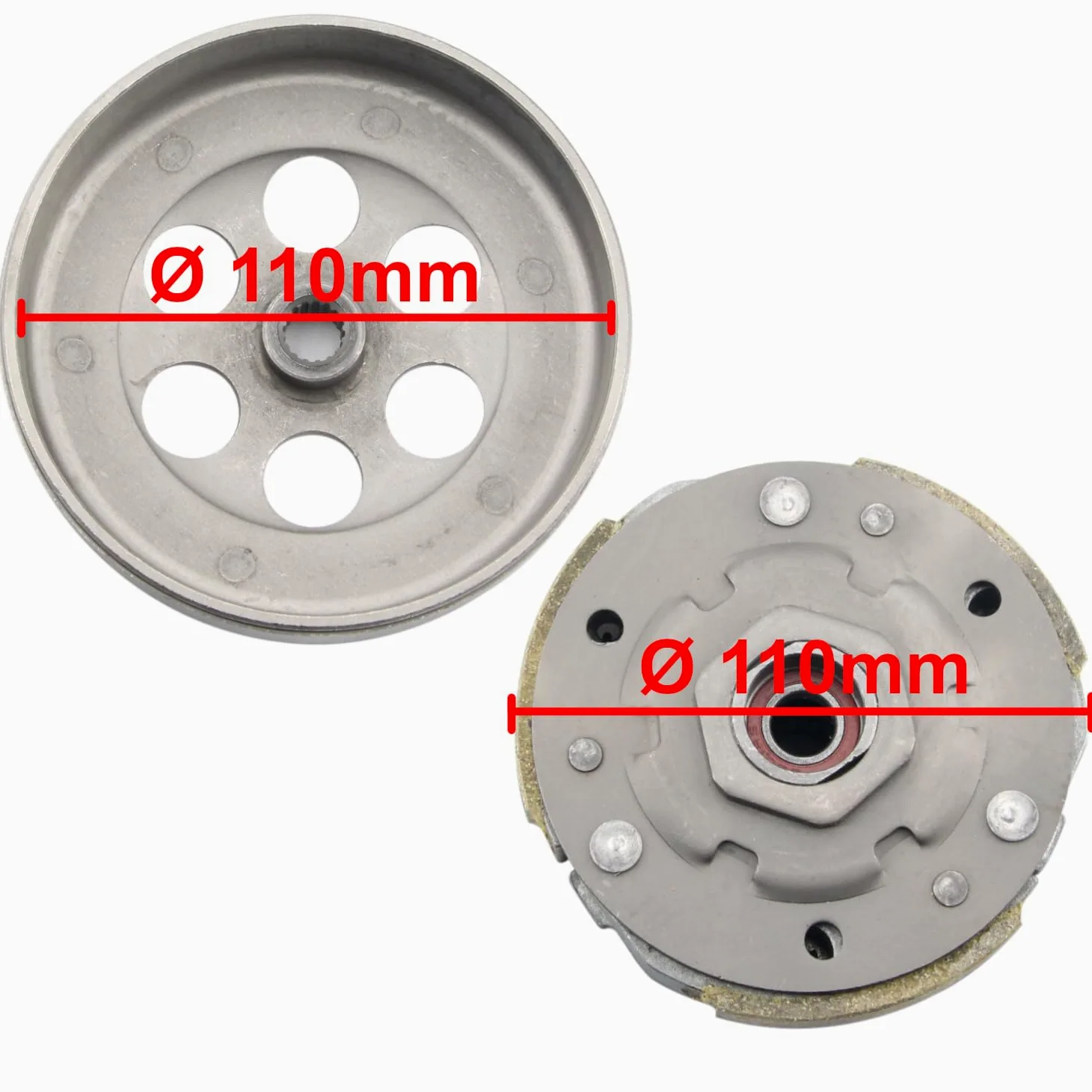 Area1 Kit de conversión (embrague/campana/convertidor 107 mm) para scooter de 50 cc China motor de 2 tiempos compatible con Benero Forstinger Longija