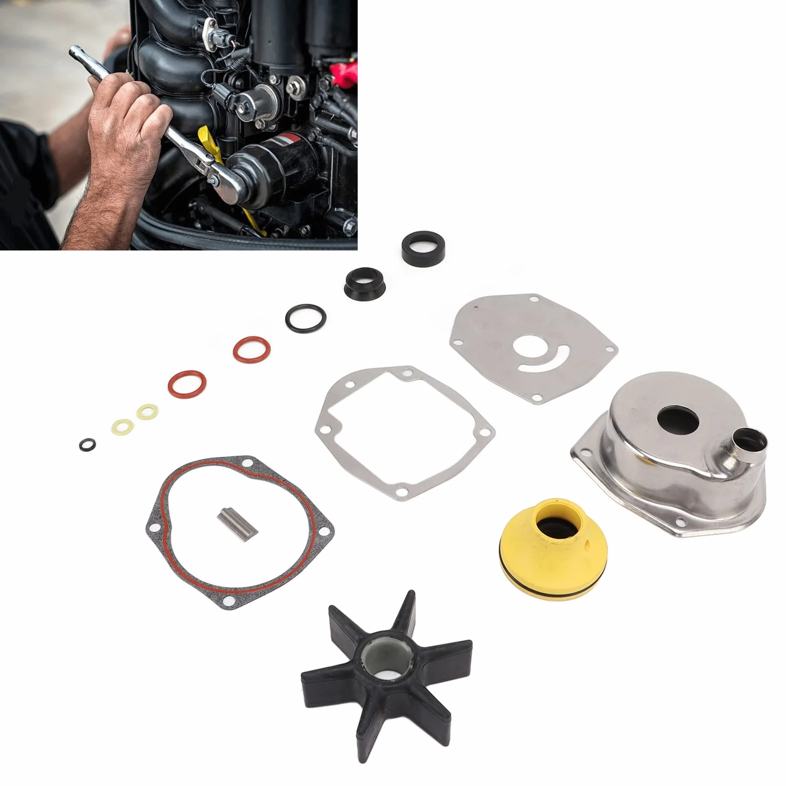 Kit de Reparación de Impulsor de Bomba de Agua 817275Q05 Reemplazo para 200 225 250 Mercruiser Alpha One Gen II 1991 2021 Bombas de Agua de Motor Automotriz Water Impelle