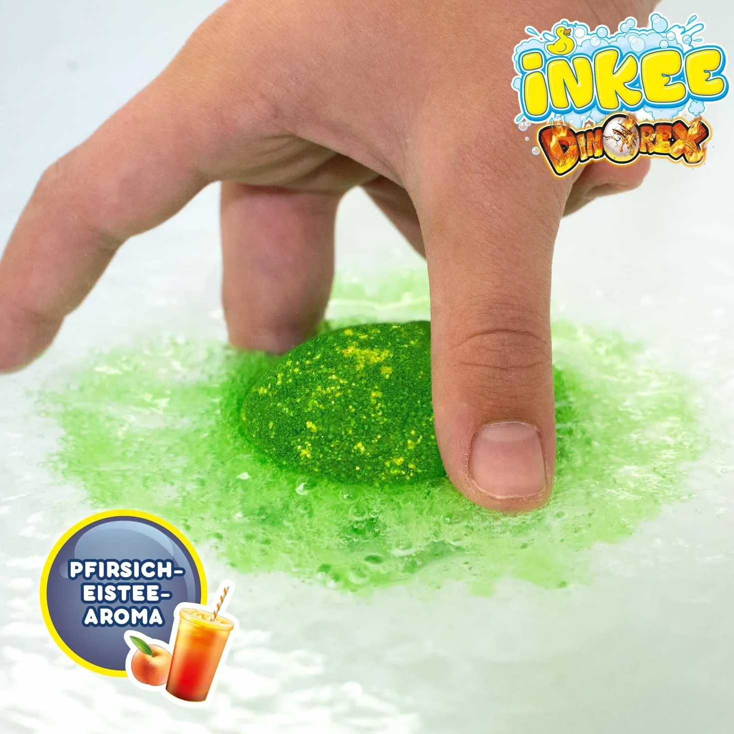 Bomba de baño infantil dinosaurio sorpresa 100g melocotón aguacate relajante